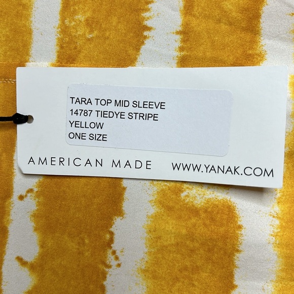 NWT Yana K Womens Tie Dye Striped Mid Sleeve V-Neck Oversized Tara Top One Size - Picture 6 of 8